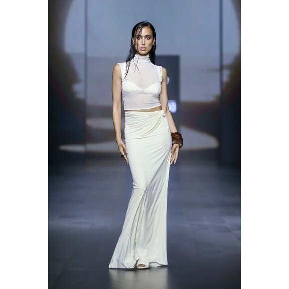 Deme by Gabriella Dove Set in Ivory Medium New Womens Maxi Gown Dress - Picture 13 of 17